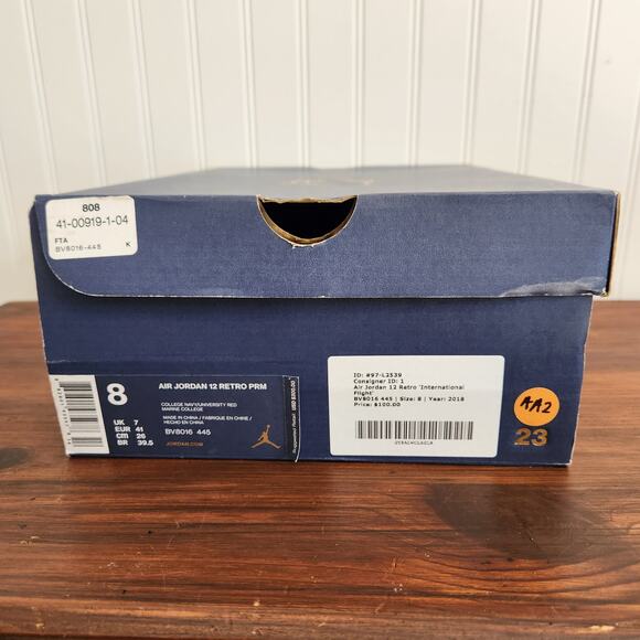Jordan 12‎ Men\'s Size 8M International Blue/White Pre-owned Good Clean